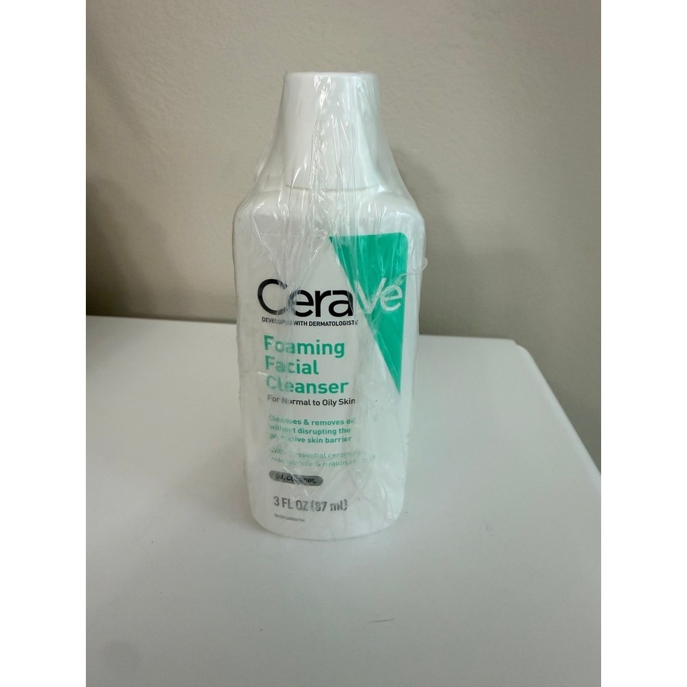 CeraVe Foaming Facial Cleanser Unisex 3oz 4 Pack White Travel Size NWT